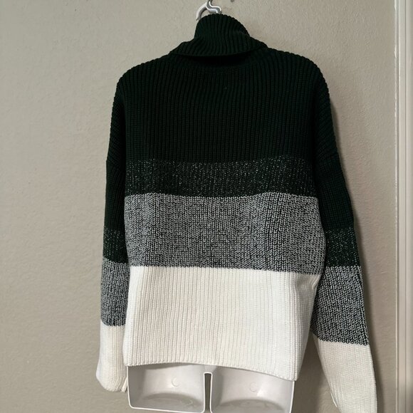 Stitches & Stripes Oversized Sweater, Green and White, Heavy, NWT Size S - Picture 2 of 5